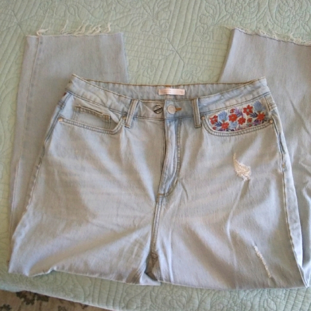 Women's Light Blue Embroidered Jeans From Lauren Conrad, GUC